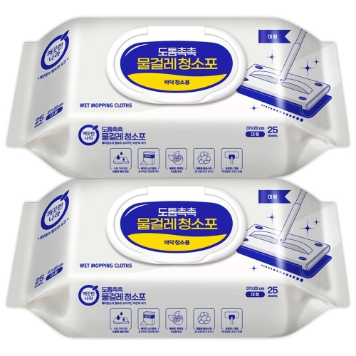 깨끗한나라 도톰촉촉 물걸레 청소포 캡형 25매