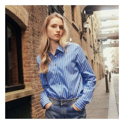 아쿠아스큐텀 여성 수피마 스트라이프 셔츠 WZWS2Q0B