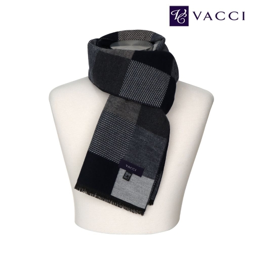 바찌 울혼방 체크 롱 머플러 네이비 VM1M4BR103N0