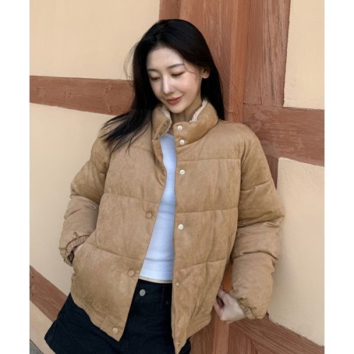 브랜드 키뮤어 KIIMUIR 알로하 PICK 우먼 스웨이드 숏 패딩 점퍼_베이지 279193