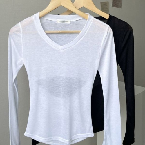 아이우먼 빅사이즈티 V430L510 일자등트임브이티셔츠 NO