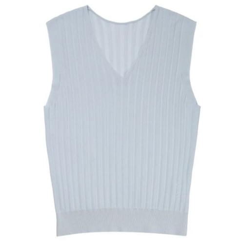 조순희 브이넥 텍스쳐 민소매 니트 FNMV207 순천점