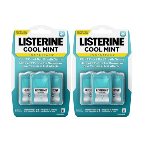존슨앤존슨 리스테린 구강청결제 필름 쿨민트포켓팩 72매