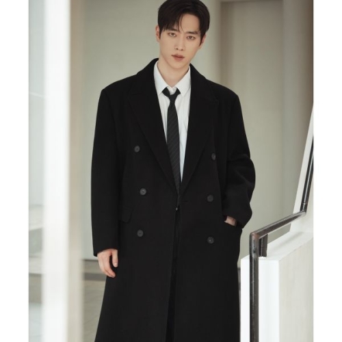 드로우핏 ltgt DRAW FIT 서강준 PICK 프리미어 울 맥시 더블 체스터 코트 BLACK DFCT5403BK 178866