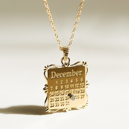 골드앤  18K 골드캘린더 랩다이아몬드 목걸이