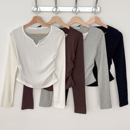 나야홍 빅사이즈티 V569L511 트임레이어주름티셔츠 TC