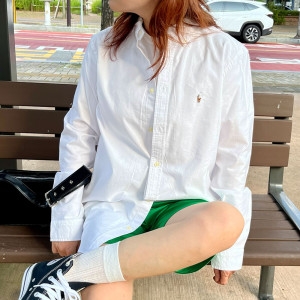 폴로랄프로렌 폴로 옥스포드 셔츠 멀티포니 보이즈 블라우스 긴팔셔츠 화이트 323677133001