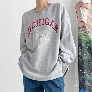 아이우먼 기모쭈리미시간맨투맨 MCV612M511 빅사이즈