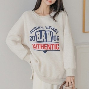 아이우먼 빈티지로우기모맨투맨 YYV618M511 빅사이즈