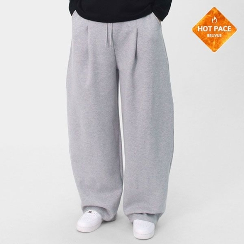 빌리버스 남자 기모 벌룬핏 핀턱 원턱 와이드 트레이닝 팬츠 바지 BJJ060