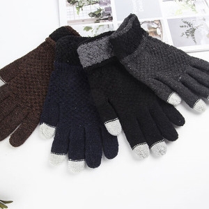 오엠티 스마트폰 터치 니트 겨울 방한장갑 기모 남성 긴 털장갑 OFS-FL22