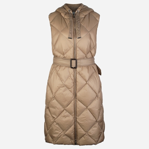 막스마라 여성 트레질 후드 패딩 조끼 카멜 2529296075600 040