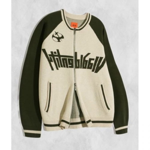 디미트리블랙 VLAD 2WAY 레글런 아트웍 집업 니트_카키 252316 FE3783087-E2B