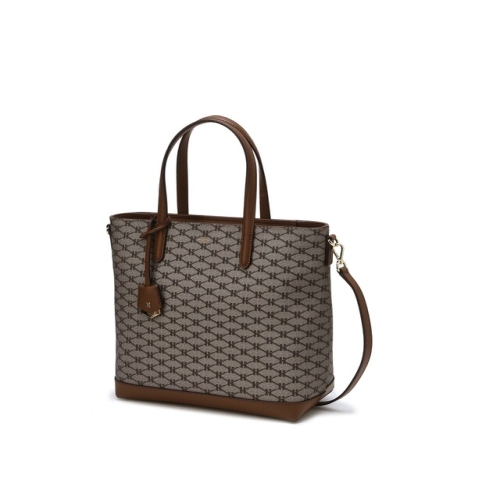 헤지스 ACC 카키 시그니처 패턴 PVC 토트백 M HIBA6E731K2