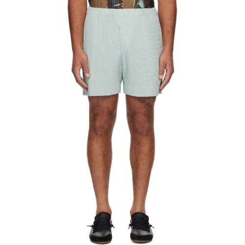 옴므 Homme Plisse Issey Miyake 남성 블루 먼슬리 컬러 줄라이 쇼츠 252729M193009