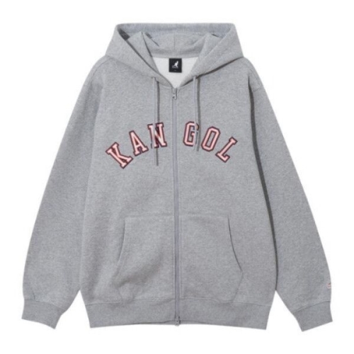 캉골  M 후드집업 CQK KRFC-ZU51410MY 레터 집업 5141 멜란지그레이