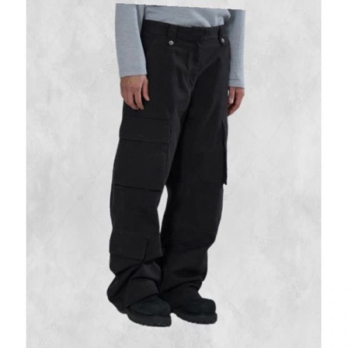 슬로우애시드 워시드 헤링본 카고 팬츠 블랙 251491 FE5390438-E2B