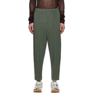 옴므 플리세 이세이 미야케 카키 헤더 플리츠 슬랙스 251729M191032