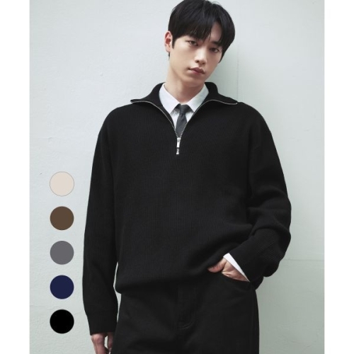 드로우핏 ltgt DRAW FIT 서강준PICK 오버사이즈 하프 집업 카라 울 니트 5COLOR DFKN5391 179056