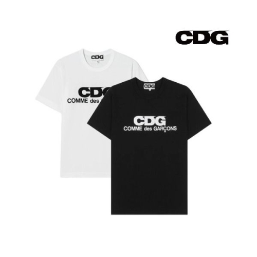 꼼데가르송 CDG 로고 티셔츠 블랙 화이트 SZ-T005-051-1