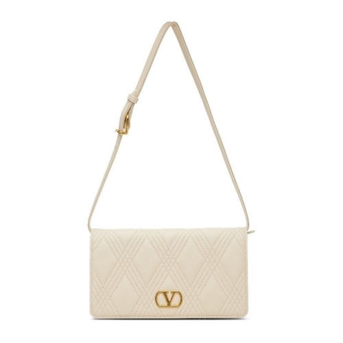 발렌티노 오프 화이트 미니 퀼티 67 숄더백 252807F048009