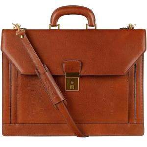 타임 Resistance 남성용 풀 그레인 가죽 브리프케이스 258385