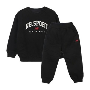 뉴발란스  키즈트레이닝세트 RQJ NK9YFB411U-19 ESSENTIAL 로고 포인트 기모 스웨트 셋업