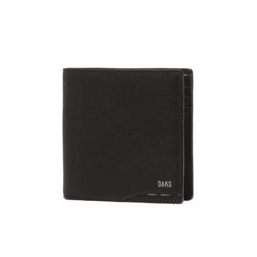 닥스 남성 알렉산드라 시그니처 체크 배색 블랙 소가죽 중지갑 DBWA6E727BK