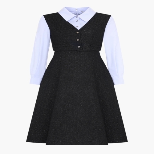 라인(LINE) N835 셔츠 레이어드 플레어 롱원피스 NWOPOK0700