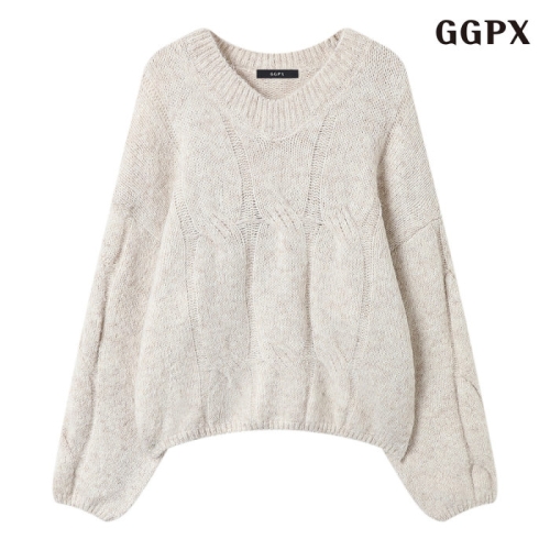 GGPX 여성 앙고라 꼬임 브이넥 긴팔 니트 GPDKT034D