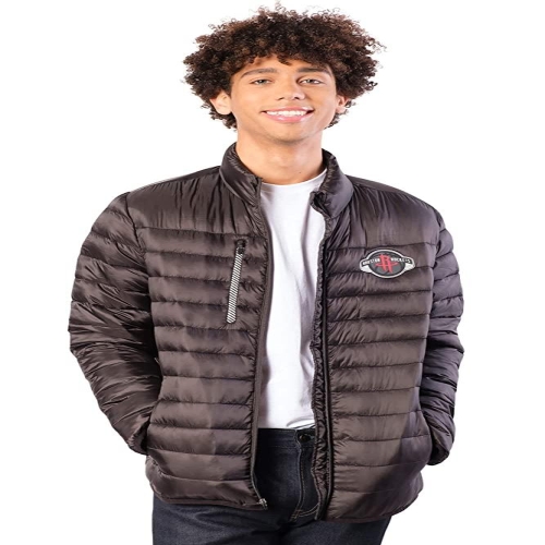 울트라 Game NBA 휴스턴 로케츠 남성용 경량 패커블 패딩 다운 재킷, 블랙, L 118101