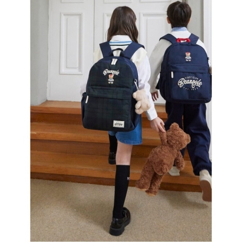 빈폴키즈 체크 곰돌이 백팩 (BI61D4U10M)