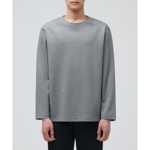 무신사 스탠다드 스탠다드 MUSINSA STANDARD 폰테 크루 넥 긴소매 티셔츠 멜란지 그레이 MM0TL4Z02-MG 136520