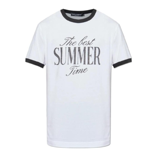 돌체앤가바나 텍스트 프린트 티셔츠 G8PV1TG7PGV T