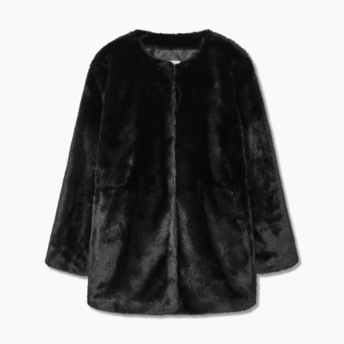 쉬즈미스 여성 페이크 퍼 라운드넥 자켓 SWFJKP42010