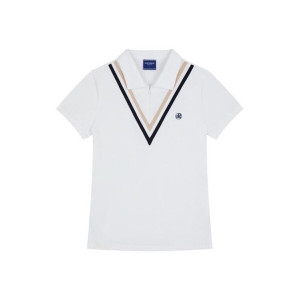 스마트 포트메인골프반팔티 NQC T3222PTS12WHT SHEVRON COLLAR T-SHIRT WHITE