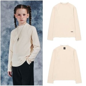 블루테일 AZI4TS01IV 프릴 아이보리 골지 티셔츠