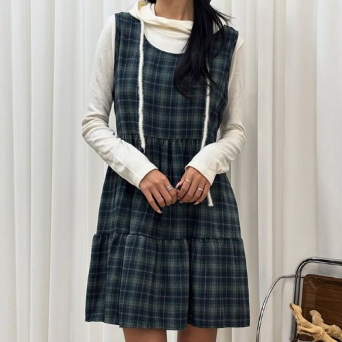 아이우먼 미니캉캉빅체크원피스 YPV668M511 빅사이즈