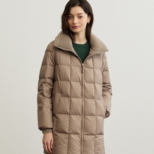 요하넥스 여성 니트배색 사각퀼팅 구스다운 Z5D1U200M