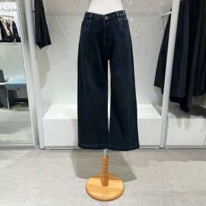 밸리걸 웜 다크 데님 와이드 팬츠 613550