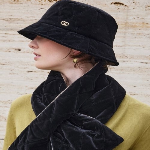 닥스 여성 블랙 DD로고 버킷햇 DBHE5F867BK