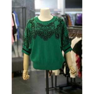 르니앤맥코이 세이브존03 문양 포인트 라운드 반팔 니트 AGMM10KN101FJX-1