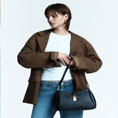 닥스 DCBA6E161BK CLA 블랙 소가죽 체크 장식 포인트 숄더백 617448