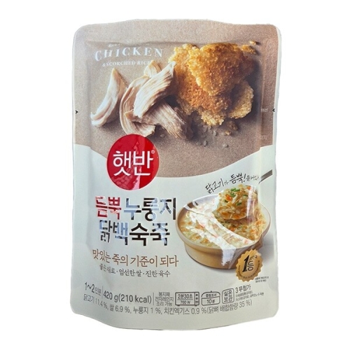 CJ제일제당  햇반 듬뿍 누룽지닭백숙죽 420g