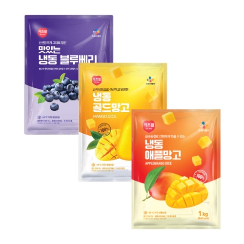CJ프레시웨이 이츠웰 냉동 블루베리 1kg + 애플망고 1kg + 골드망고 1kg