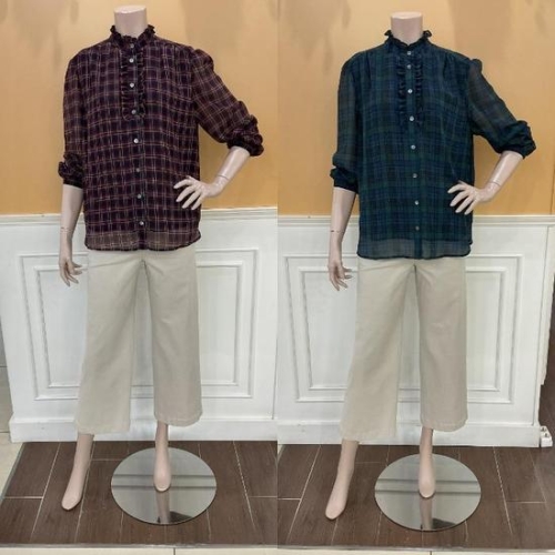 BCBG M 타탄 프린트 블라우스 B5C7B420 S43295480