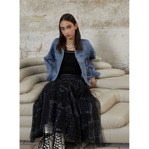 에고이스트 ER4SDZ960 오버핏 코듀로이 배색 데님 점퍼