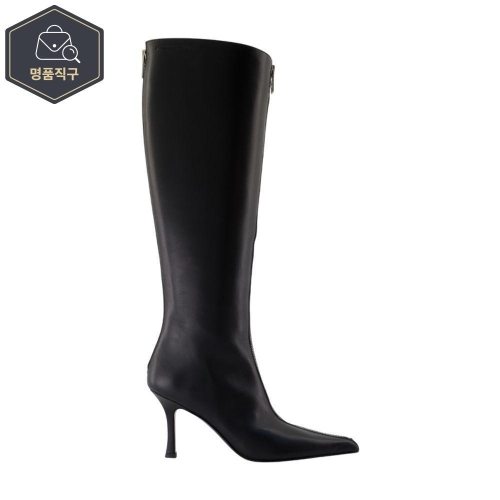알렉산더왕 VERA 85MM KNEE 하이 지퍼 부츠 ALEXANDER WANG 레더 블랙 B0731798585