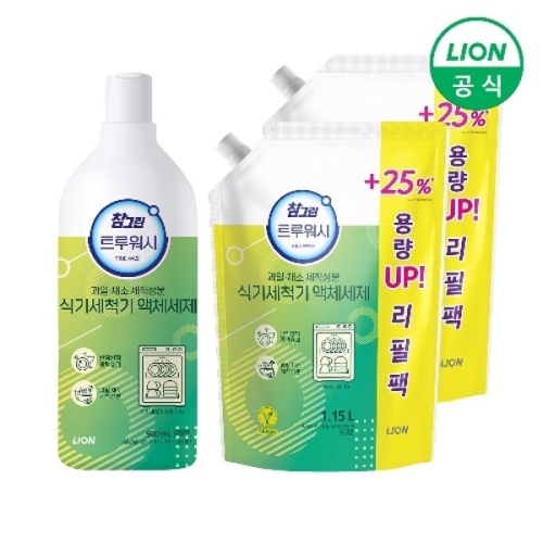 참그린 트루워시 식기세척기 액체세제 920ml + 리필 1.15L