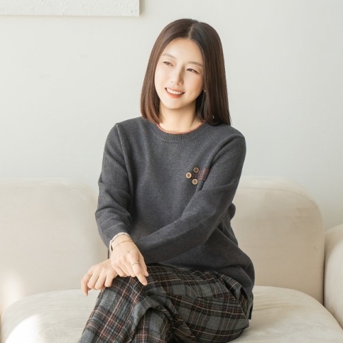 마담4060 엄마옷 아기자기뽀짝쿵포켓니트-QKN2511026